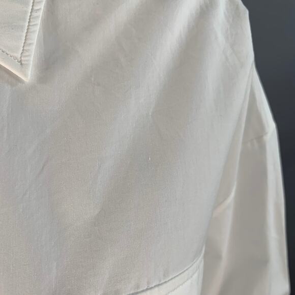 KHAITE Size XS White Cotton Oversized Two Pockets Blouse - Picture 7 of 9